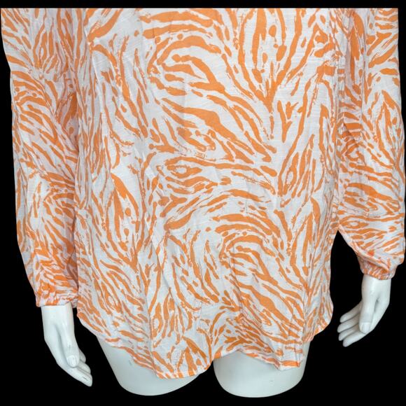 SUSAN GRAVER Passport Top XXS Tangerine Twist Zebra Print Rayon Blend RN81893 - Picture 9 of 14